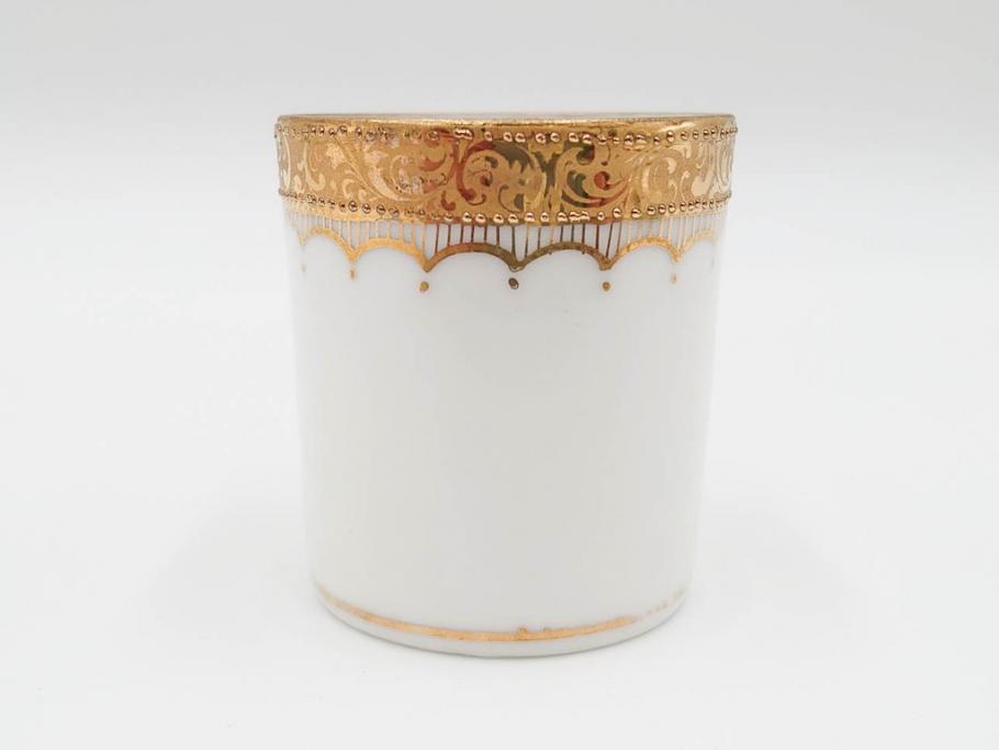 戦前　オールドノリタケ　NORITAKE　ハンドペイント　金彩　金盛　花　どんなシーンにも華を添え優雅な空間を創り出すカップ&ソーサー5客セット(マルキ印、ヤジロベー印、碗皿、C&S、洋食器)(R-083680)