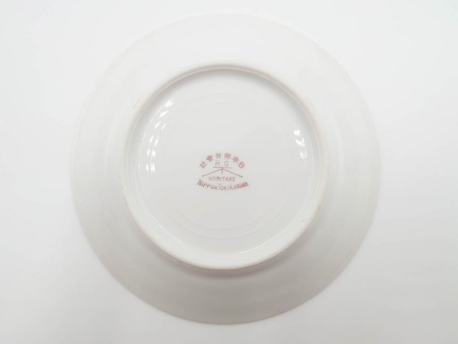 戦前　オールドノリタケ　NORITAKE　ハンドペイント　金彩　金盛　花　どんなシーンにも華を添え優雅な空間を創り出すカップ&ソーサー5客セット(マルキ印、ヤジロベー印、碗皿、C&S、洋食器)(R-083680)