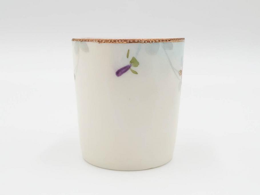 戦前　オールドノリタケ　NORITAKE　オールド名陶　ハンドペイント　ラスター彩　金彩　金盛　花　バラエティ豊かなデザインで毎日を彩るカップ&ソーサー4客セット(フラワー、マルキ印、ライジングサン印、碗皿、C&S、洋食器)(R-083681)