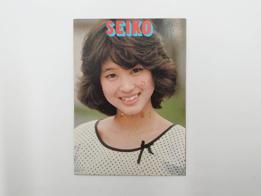 当時物　昭和期　松田聖子　キャンディーズ　伊藤蘭　藤村美樹　田中好子　大場久美子　ラミネートカード　ブロマイドなど21点セット(サンミュージック、渡辺プロダクション、アイドル、歌手、女優)(R-083682)