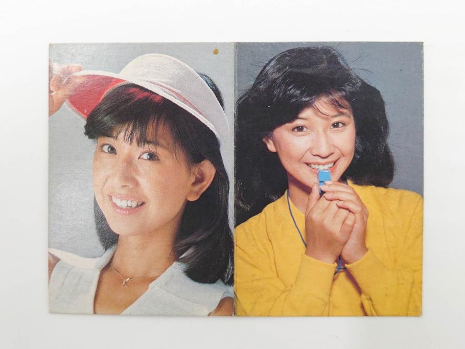 当時物　昭和期　松田聖子　キャンディーズ　伊藤蘭　藤村美樹　田中好子　大場久美子　ラミネートカード　ブロマイドなど21点セット(サンミュージック、渡辺プロダクション、アイドル、歌手、女優)(R-083682)