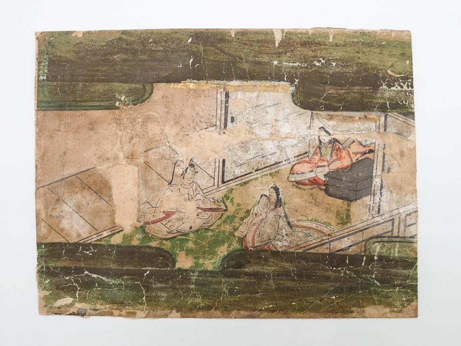 時代物　江戸期　奈良絵7枚セット(物語絵、風景、貴族、狐)(R-083684)