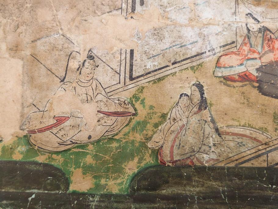 時代物　江戸期　奈良絵7枚セット(物語絵、風景、貴族、狐)(R-083684)