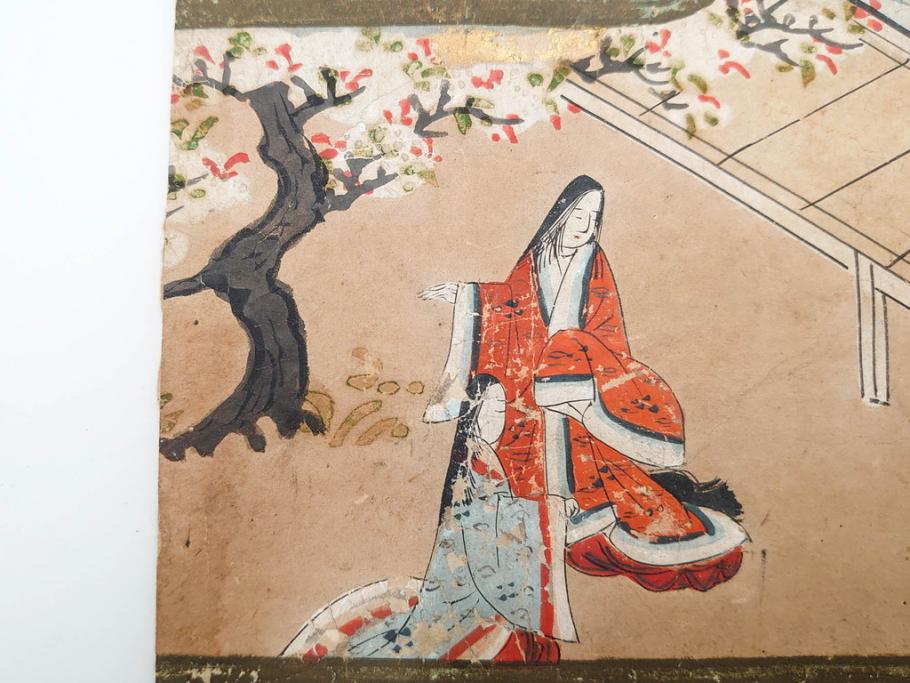 時代物　江戸期　奈良絵7枚セット(物語絵、風景、貴族、狐)(R-083684)