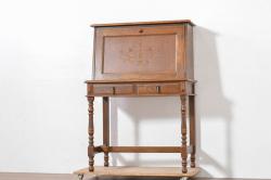 中古　美品　三越家具(現カントリーハウス)　Brugge(ブルージュ)　温かみのある色合いが素敵!カントリースタイルの空間づくりにおすすめのライティングビューロー(簿記机、ワークデスク、在宅用、在宅ワーク用)(定価約36万円)(R-083715)