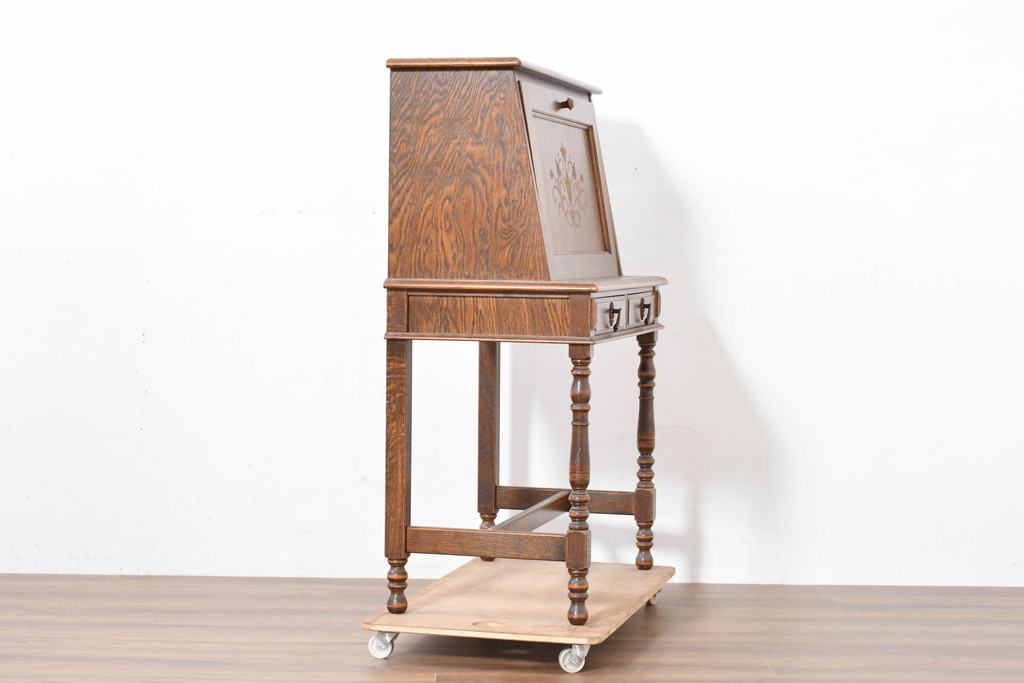 中古　美品　三越家具(現カントリーハウス)　Brugge(ブルージュ)　温かみのある色合いが素敵!カントリースタイルの空間づくりにおすすめのライティングビューロー(簿記机、ワークデスク、在宅用、在宅ワーク用)(定価約36万円)(R-083715)