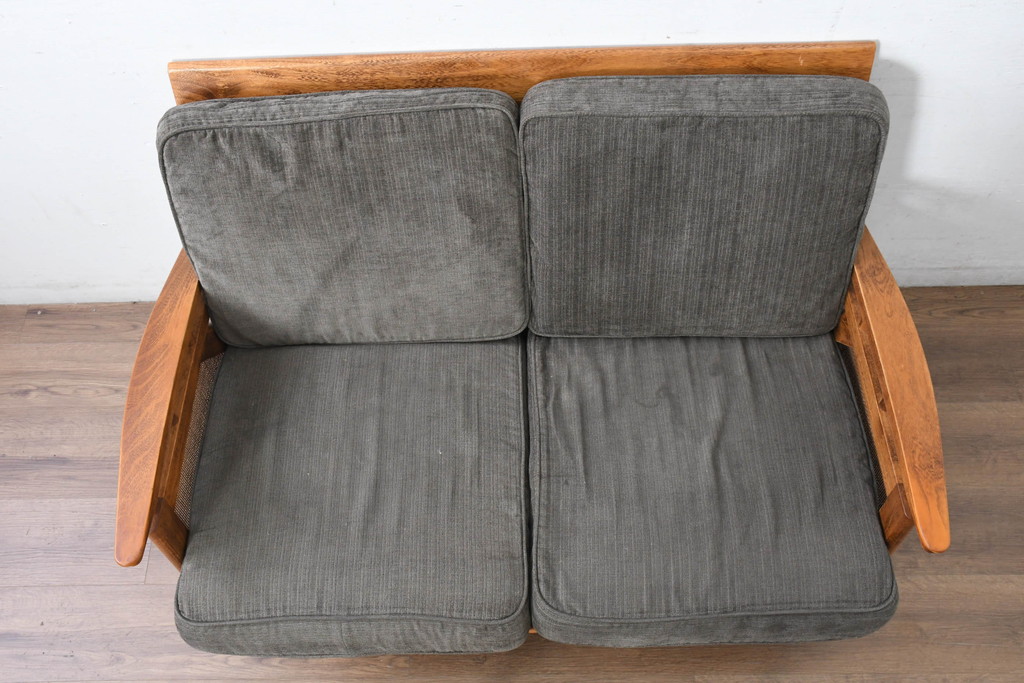 中古　アクメ ファニチャー(ACME Furniture)　ウィッカー(WICKER)　落ち着いた色味でどの空間にも取り入れやすい2人掛けソファ(2P、二人掛け)(R-083601)