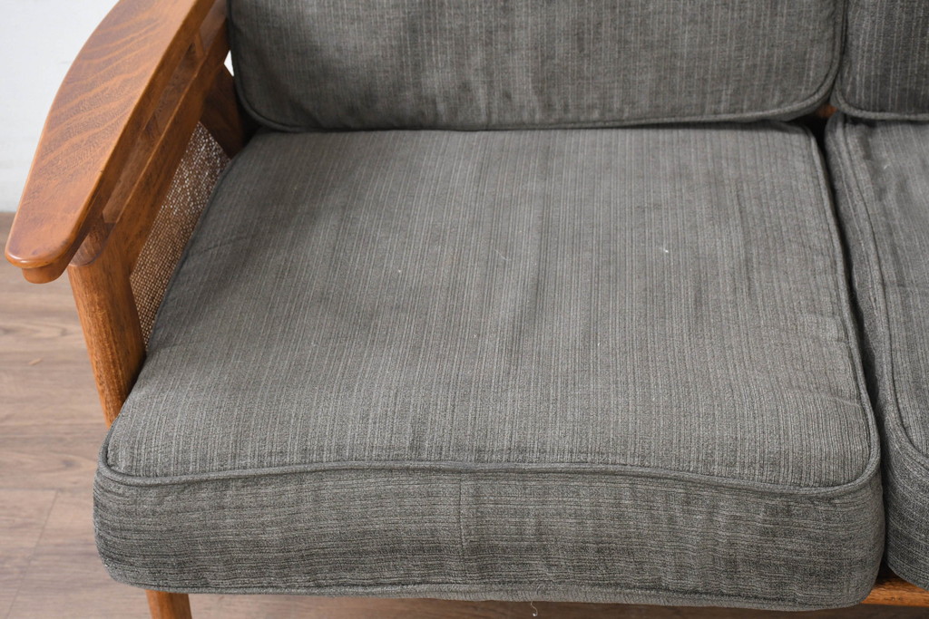 中古　アクメ ファニチャー(ACME Furniture)　ウィッカー(WICKER)　落ち着いた色味でどの空間にも取り入れやすい2人掛けソファ(2P、二人掛け)(R-083601)