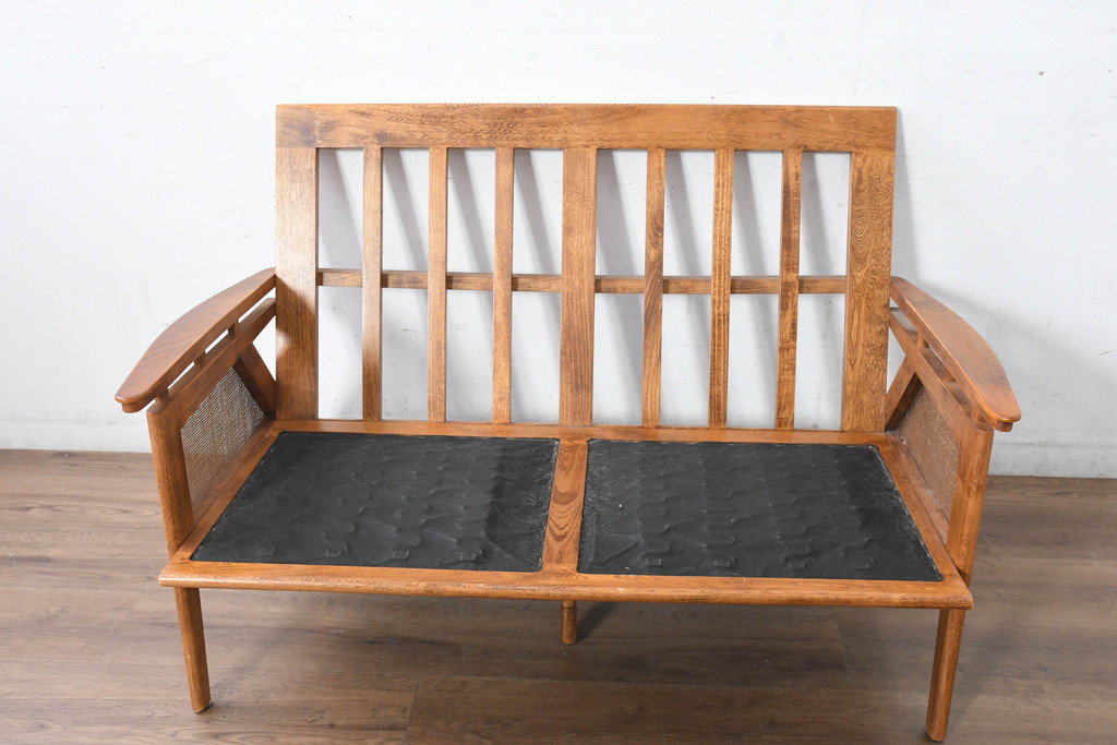 中古　アクメ ファニチャー(ACME Furniture)　ウィッカー(WICKER)　落ち着いた色味でどの空間にも取り入れやすい2人掛けソファ(2P、二人掛け)(R-083601)