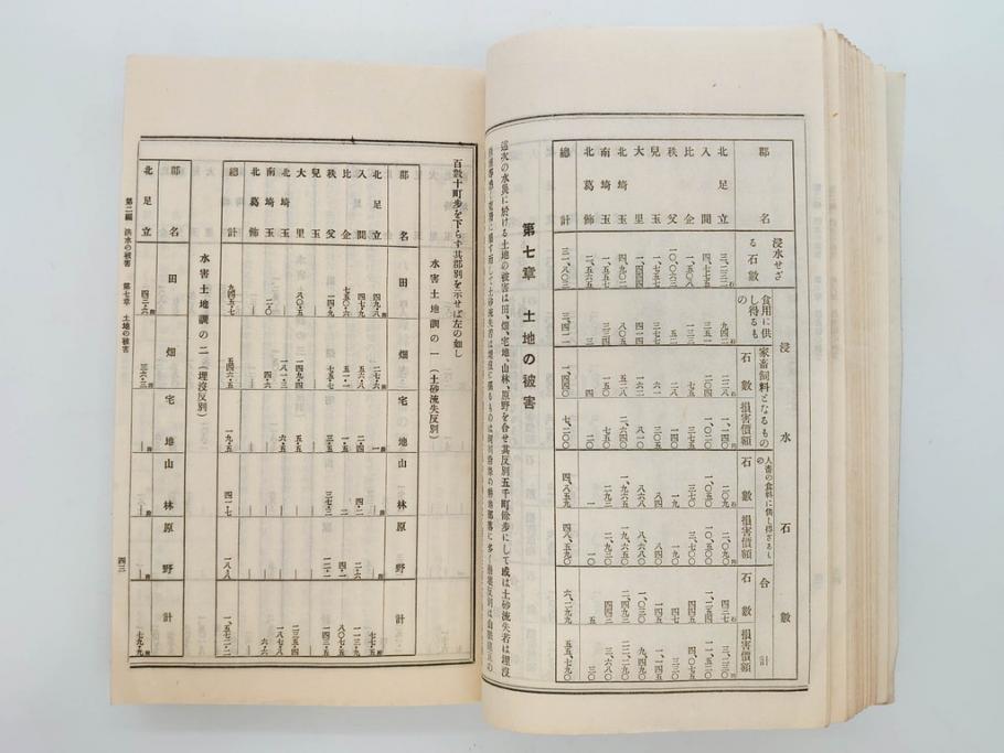大正元年　「埼玉県水害誌」　洪水氾濫之図付き(埼玉県庁、災害、地誌、和書、古書、古本、古文書、古地図、附図)(R-077218)