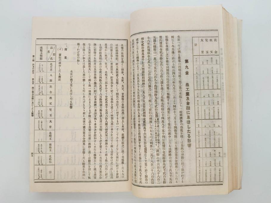 大正元年　「埼玉県水害誌」　洪水氾濫之図付き(埼玉県庁、災害、地誌、和書、古書、古本、古文書、古地図、附図)(R-077218)
