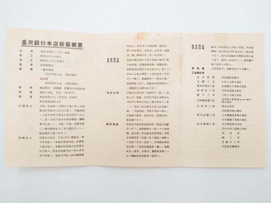 戦前　台湾銀行　吉田初三郎　台湾全島鳥瞰図　新築工事概要　記念絵はがき等6枚セット(絵葉書、ハガキ、写真、ケース付)(R-083692)