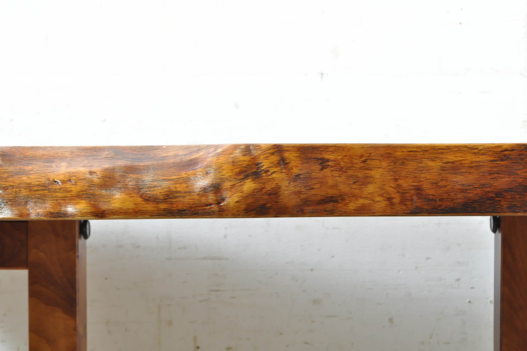 中古　美品　国産　一枚板　風格漂う2wayダイニングテーブル(4人掛け、6人掛け、食卓、座卓、リビングテーブル、センターテーブル)(R-074389)