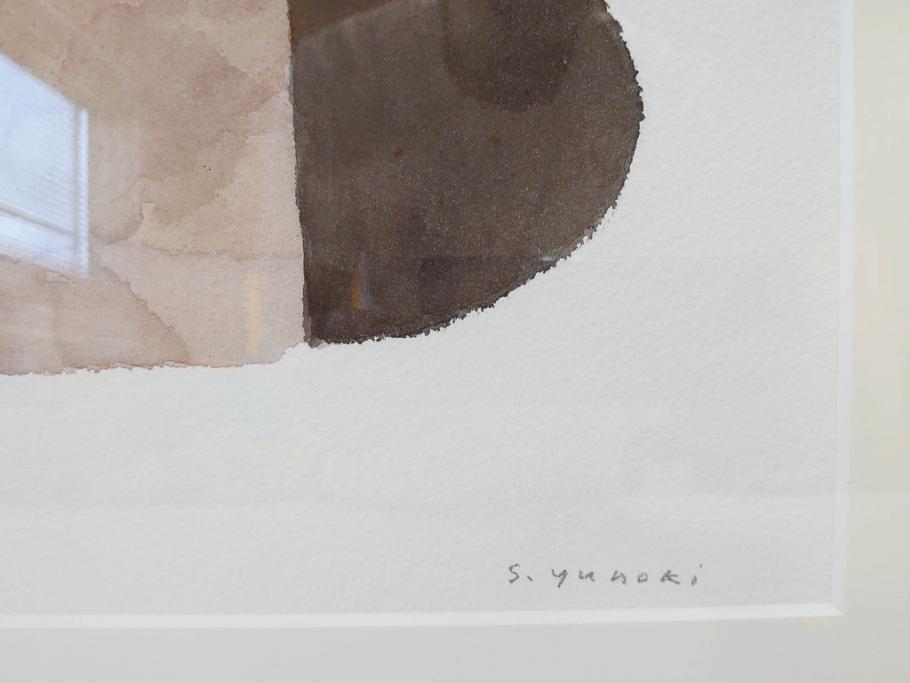 真作　柚木沙弥郎　「デコイ」　サイン入り　5号　リトグラフ(版画、絵画、額装、鴨、共シール)(R-077072)