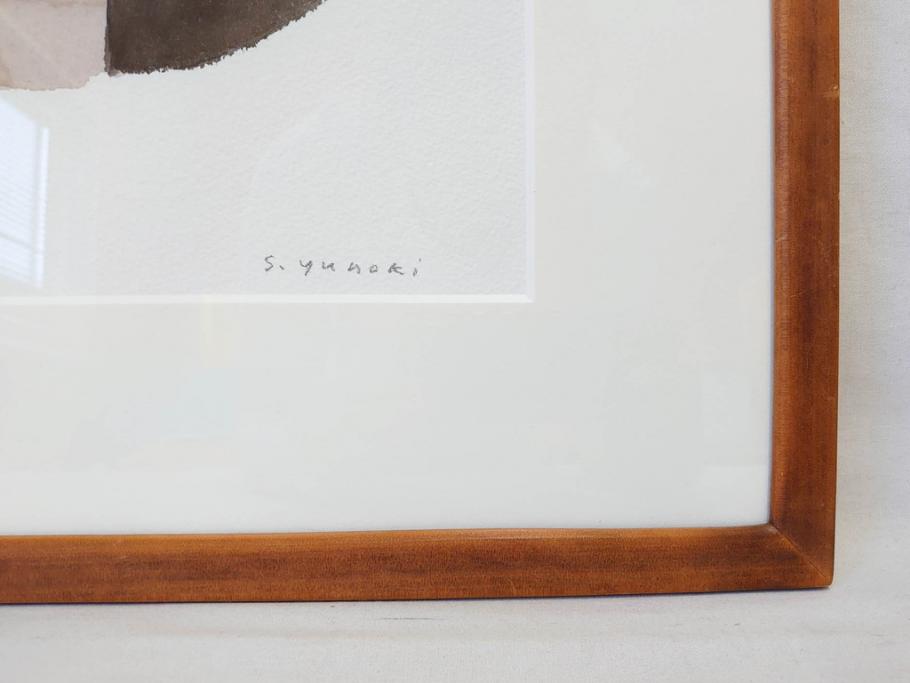 真作　柚木沙弥郎　「デコイ」　サイン入り　5号　リトグラフ(版画、絵画、額装、鴨、共シール)(R-077072)