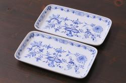 【骨董買取】MEISSEN(マイセン)　ブルーオニオン　トレイ(角プレート、花、フラワー)を買取りました。