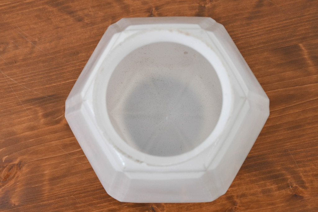 和製アンティーク　空間のアクセントになる上品な六角形ランプシェード(照明カバー、吊り下げ照明、ペンダントライト、天井照明、シェード、電笠)(R-083663)