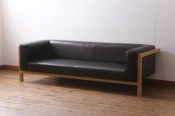 【買取】ヴィンテージ家具　北欧ビンテージ　デンマーク　オーク無垢材・本革(レザー)　3人掛けソファを買取りました。