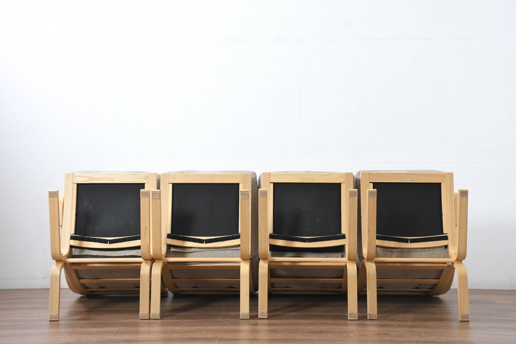中古　FUJI FURNITURE(冨士ファニチア)　Agio(アージオ)　組み替え自由　シンプルモダンな4人掛けソファ(4P、3P、2P、ファミリーソファ、リビングソファ、分解可能、フジファニチャー、フジファニチュア)(R-083227)