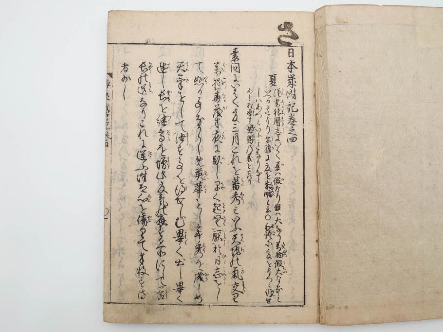 江戸期　貞享5年　貝原好古編録　貝原損軒刪補　「日本歳時記」　7巻4冊揃(木版画、古書、絵入本、年中行事、風習、和本)(R-083697)