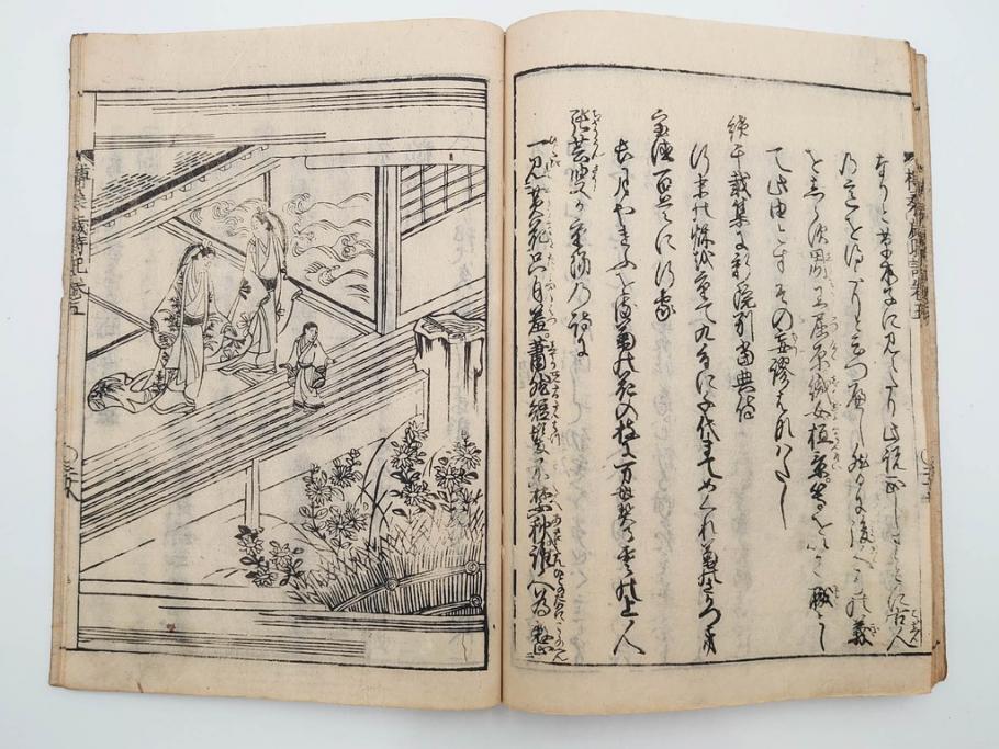 江戸期　貞享5年　貝原好古編録　貝原損軒刪補　「日本歳時記」　7巻4冊揃(木版画、古書、絵入本、年中行事、風習、和本)(R-083697)
