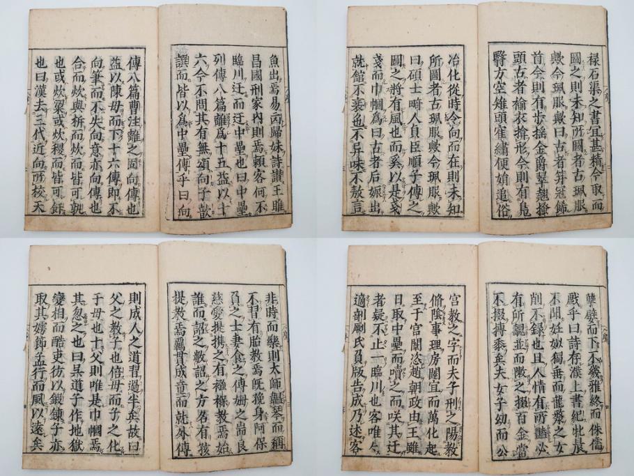 江戸期　承応2年　「新刻古列女傳(伝)」　8冊揃(木版画、伝記、絵入本、古書、和本)(R-083902)