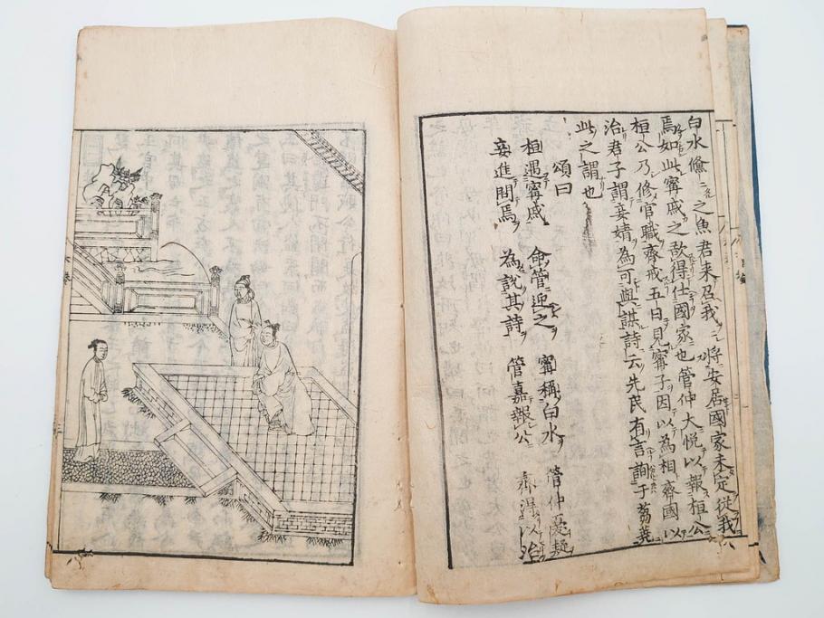 江戸期　承応2年　「新刻古列女傳(伝)」　8冊揃(木版画、伝記、絵入本、古書、和本)(R-083902)