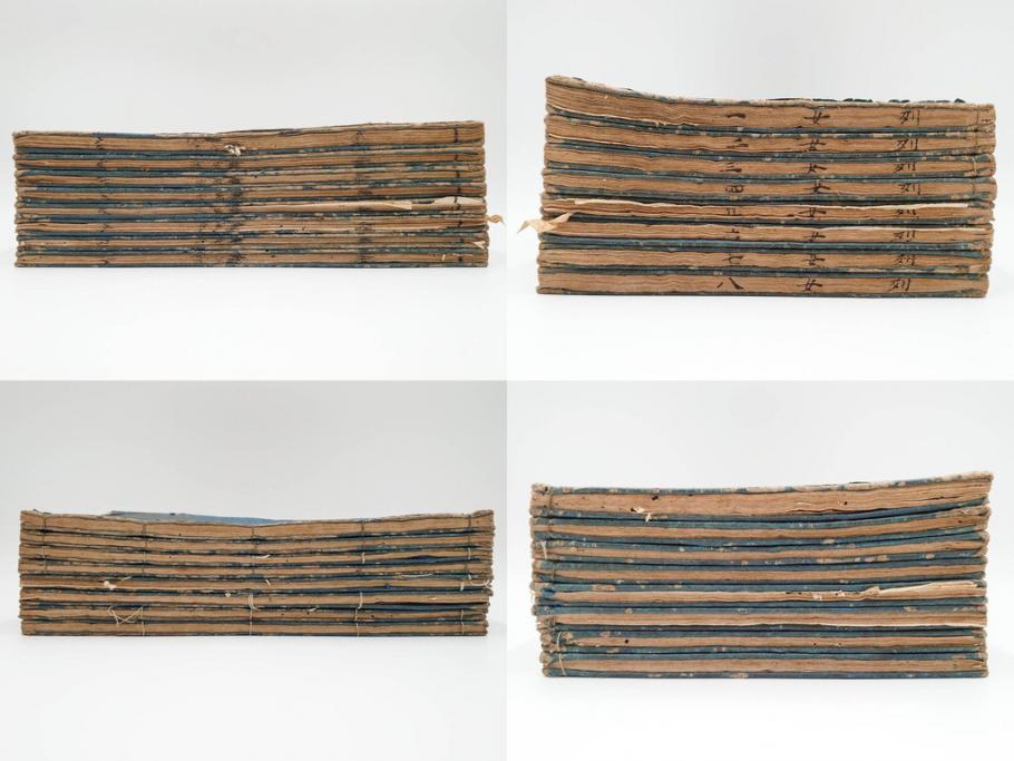 江戸期　承応2年　「新刻古列女傳(伝)」　8冊揃(木版画、伝記、絵入本、古書、和本)(R-083902)