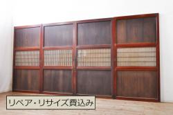アンティーク建具　総欅(ケヤキ)材　時を経た風合いが楽しめる蔵戸1枚(引き戸、玄関戸)(R-080201)