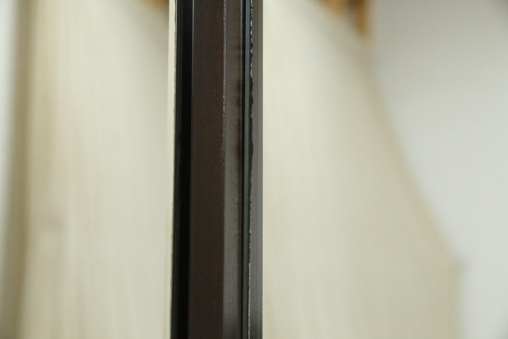 中古　松本民芸家具　シックな色合いと直線的なデザインが美しい309型三面鏡(ドレッサー、鏡台)(R-061190)