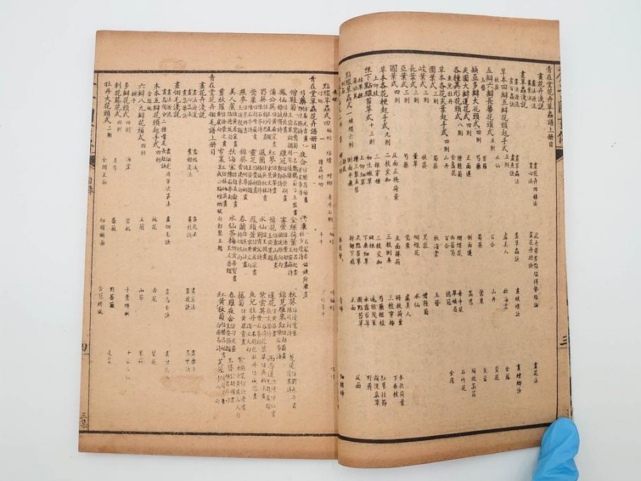 中国　上海天宝書局　「芥子園画伝」　唐本　4帙　16冊セット(木版画、古書、和本)(R-083906)