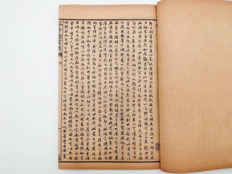 中国　上海天宝書局　「芥子園画伝」　唐本　4帙　16冊セット(木版画、古書、和本)(R-083906)