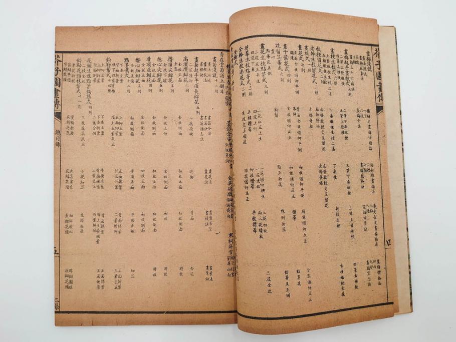 中国　上海天宝書局　「芥子園画伝」　唐本　4帙　16冊セット(木版画、古書、和本)(R-083906)
