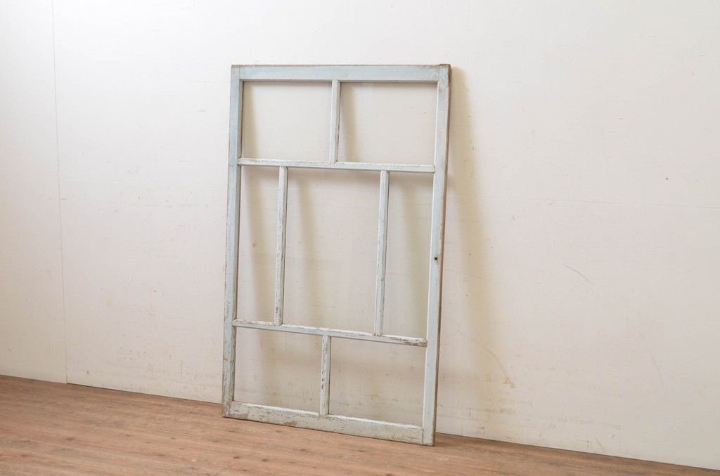 アンティーク建具　ペイント仕上げ限定　大正ロマン　レトロな空間作りにおすすめなペイントガラス窓1枚(引き戸、ガラス戸)(R-069410)