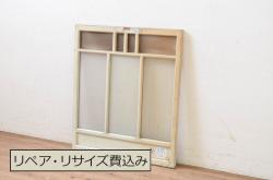 アンティーク建具　明治期　総ケヤキ材　どっしりとした存在感漂う蔵戸(玄関戸、引き戸、建具)(R-047469)