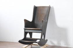 中古　美品　飛騨産業　キツツキ　PROVINCIAL(プロヴィンシャル・プロビンシャル)　木のぬくもりが感じられるウイングロッカー　ロッキングチェア(ウィングロッカー、アームチェア、ウイングバックチェア、ウィングバックチェア、板座チェア、椅子、イス)(定価約46万円)(R-083600)