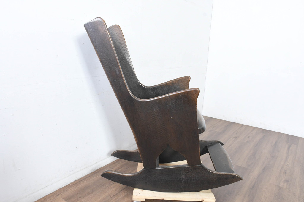 中古　美品　飛騨産業　キツツキ　PROVINCIAL(プロヴィンシャル・プロビンシャル)　木のぬくもりが感じられるウイングロッカー　ロッキングチェア(ウィングロッカー、アームチェア、ウイングバックチェア、ウィングバックチェア、板座チェア、椅子、イス)(定価約46万円)(R-083600)