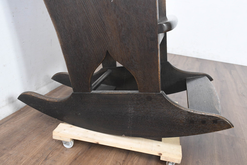 中古　美品　飛騨産業　キツツキ　PROVINCIAL(プロヴィンシャル・プロビンシャル)　木のぬくもりが感じられるウイングロッカー　ロッキングチェア(ウィングロッカー、アームチェア、ウイングバックチェア、ウィングバックチェア、板座チェア、椅子、イス)(定価約46万円)(R-083600)