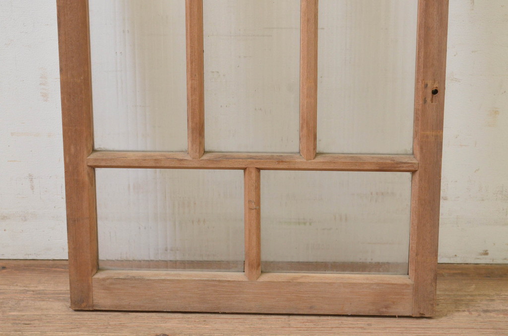 アンティーク建具　大正ロマン　古い木味が魅力のガラス窓1枚(引き戸、ガラス戸)(R-069413)