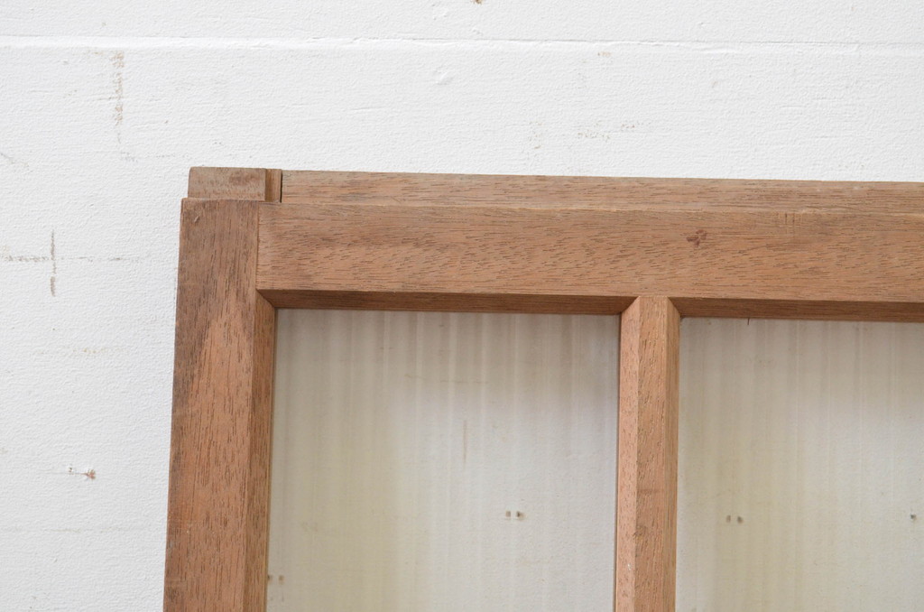 アンティーク建具　大正ロマン　古い木味が魅力のガラス窓1枚(引き戸、ガラス戸)(R-069413)