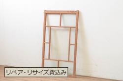 アンティーク建具　上手物!!　うさぎの金具も良いね　厚く背も高い高級な格子蔵戸1枚(引き戸、玄関戸、格子戸)(R-080223)