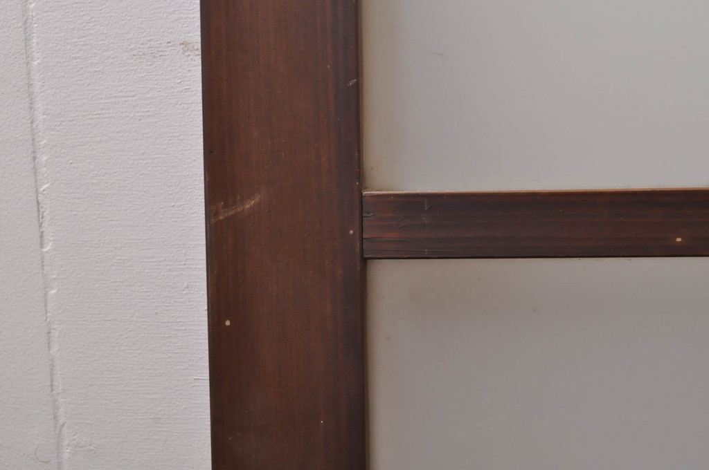 アンティーク建具　経年を感じさせる古い木味が魅力のガラス窓3枚セット(引き戸、ガラス戸)(R-068293)