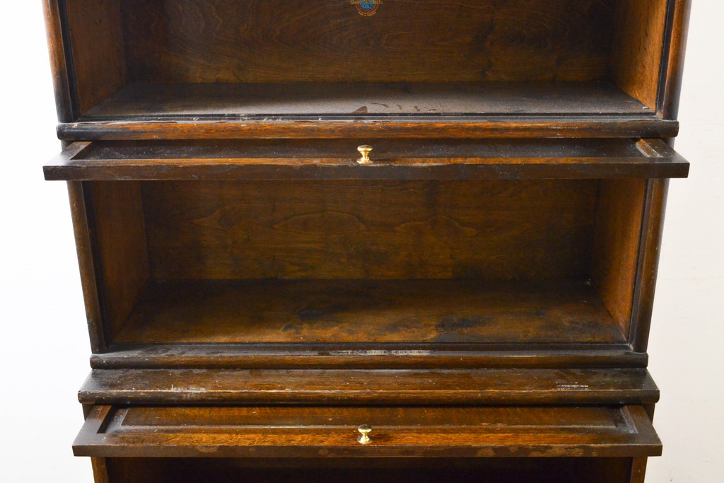 イギリスアンティーク　オーク材　深い色合いがシックな雰囲気を醸し出すスタッキングブックケース(本箱、本棚、戸棚、収納棚、キャビネット、飾り棚)(R-063345)