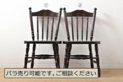 中古　カリモク家具(karimoku)　domani(ドマーニ)　Excel-Life(エクセルライフ)　ウォールナット材　シンプルなデザインが美しいダイニングチェア2脚セット(椅子、イス、いす)(定価2脚で約26万円)(R-072927)