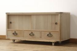 中古　美品　北海道民芸家具　HM160K　洗練された佇まいが上品な食器棚(本箱、収納棚、飾り棚、キャビネット)(R-063161)
