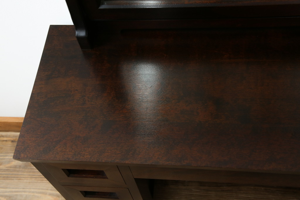 中古　美品　松本民芸家具　#309型一面鏡　品のあるシックな色合いがクラシカルな雰囲気を醸し出すドレッサー(鏡台、化粧台、ミラー)(定価約37万円)(R-064201)