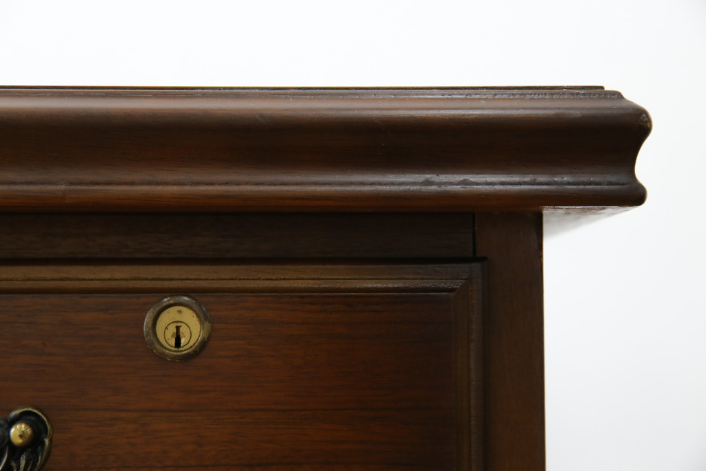 中古　美品　カリモク家具(karimoku)　COLONIAL(コロニアル)シリーズ　カントリースタイルのお部屋作りにおすすめのおしゃれな両袖机(在宅ワーク用、在宅用ワークデスク、書斎机)(定価約27万円)(R-081788)