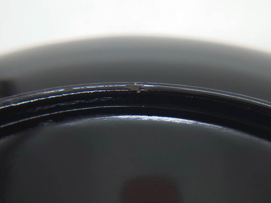 明治～大正期　輪島塗　沈金蒔絵　蔦図　約18.5cm　6.1寸　気品溢れる木皿8枚セット(木製、漆器、漆芸、金彩、和食器、六寸一分)(R-077228)