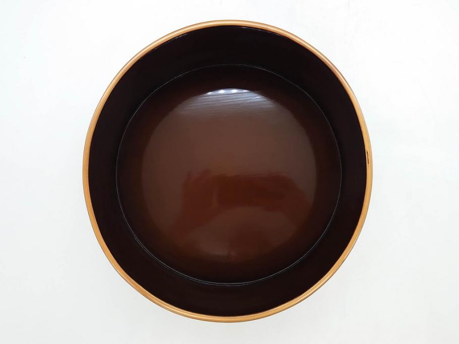 明治～大正期　輪島塗　沈金蒔絵　木製　菊梅竹菖蒲図　漆塗りの艶やかな風合いが上品なお櫃・湯桶・お盆・しゃもじセット(漆器、漆芸、金彩、和食器)(R-077229)