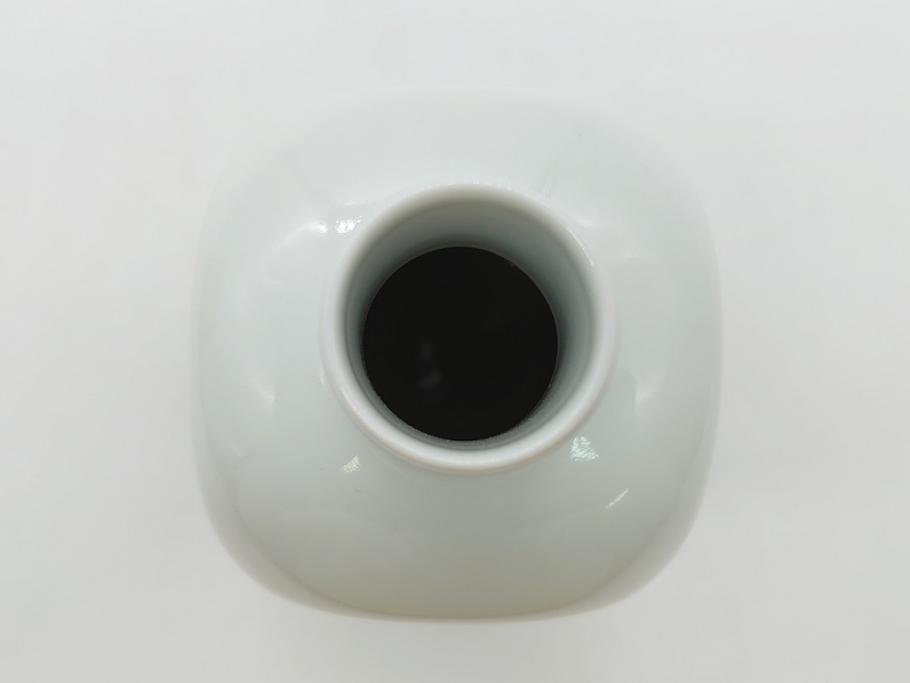 今泉今右衛門　今泉陶園　綿花画花瓶(共箱付き、花器、赤絵、色絵付)(R-062278)